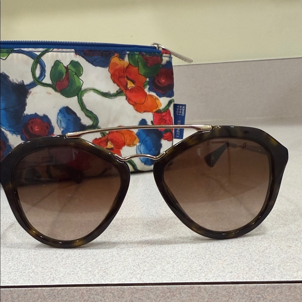Prada Brown Sunglasses with Gold Accent